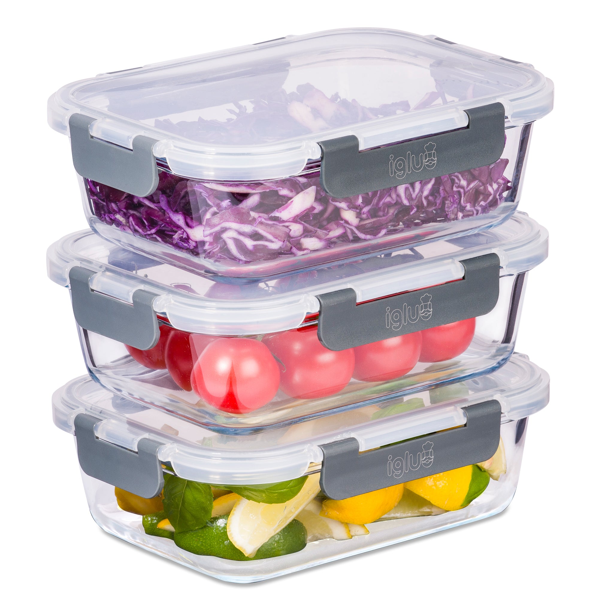 Glass Food Storage Containers with Airtight Lids - 1050ml