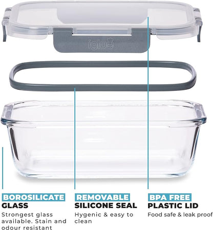 12-Set Glass Food Storage Container with Airtight Snap Locking Lids