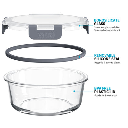 ROUND Glass Meal Prep Containers - 10 Pack